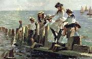 Alexander Mark Rossi The Little Anglers oil painting on canvas